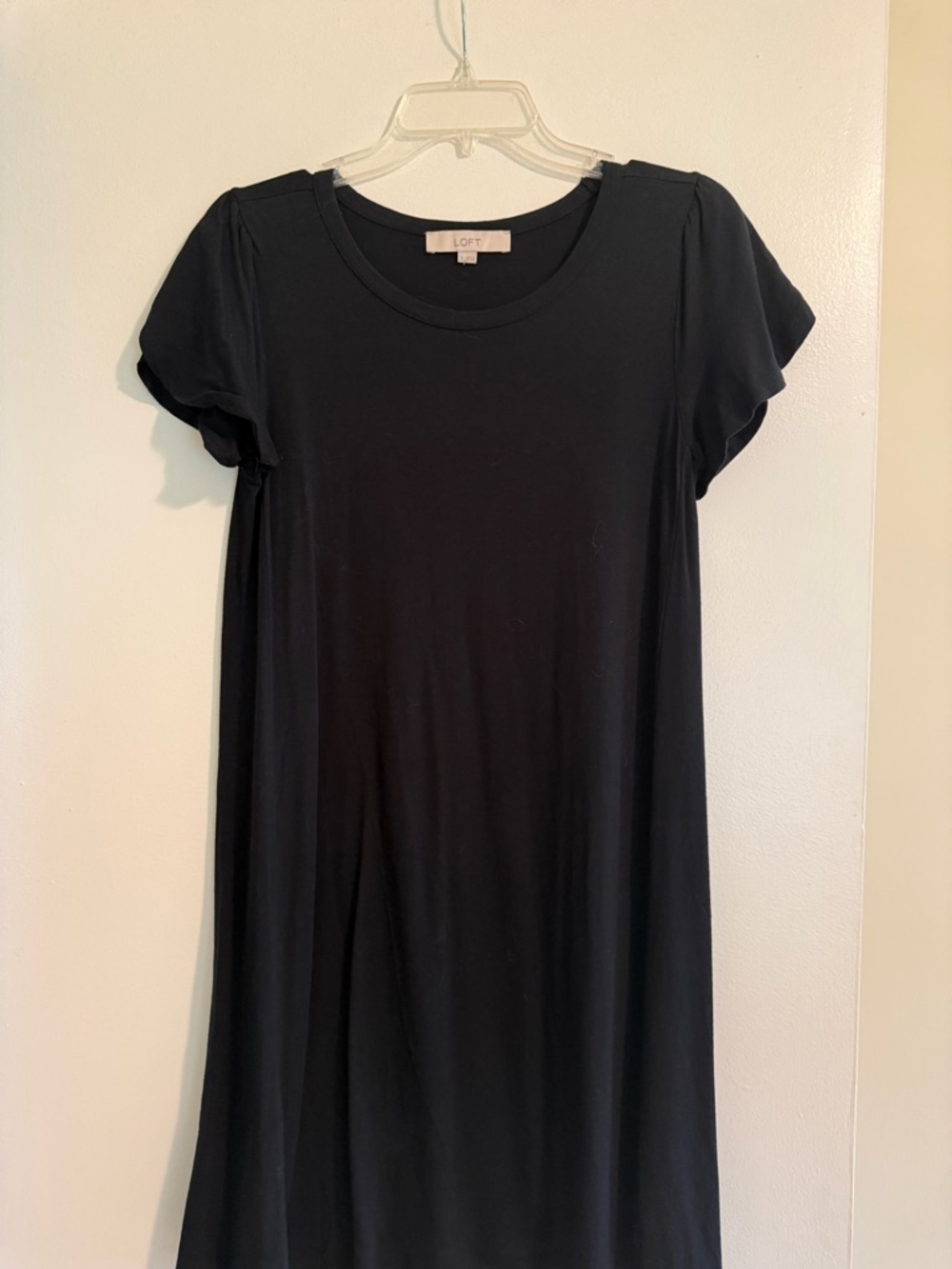 LOFT Black Short Sleeve Casual Dress